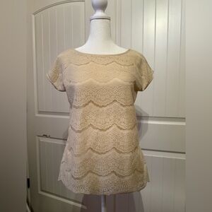 Faded Glory Lace Beige Top